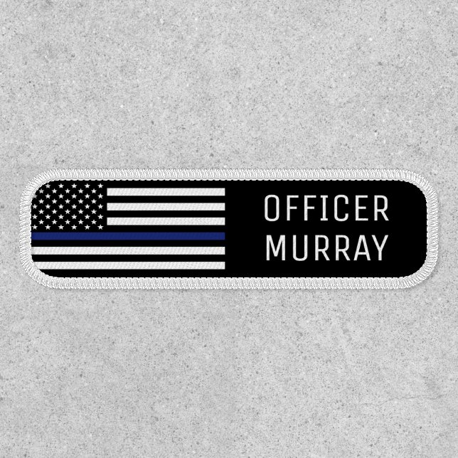 Personalized Police Officer Thin Blue Line Police Patch (Front)