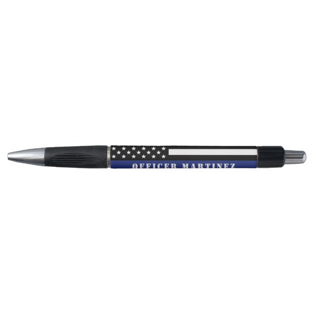 Personalized Police Officer Thin Blue Line Police Pen (Front)