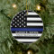 Personalized Police Officer Thin Blue Line US Flag