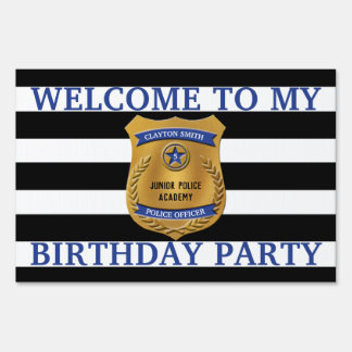 Personalized Police Party Sign