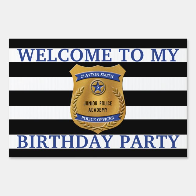 Personalized Police Party Sign (Front)