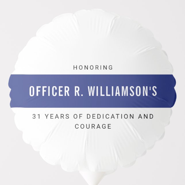 Personalized Police Retirement Celebration Balloon (Front)