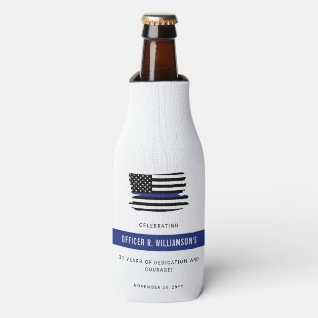 Personalized Police Retirement Celebration Bottle Cooler (Bottle Front)