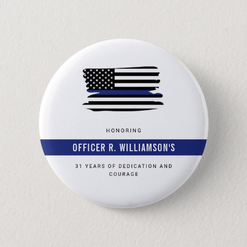 Personalized Police Retirement Celebration Button