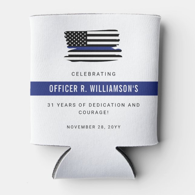Personalized Police Retirement Celebration Can Cooler (Front)