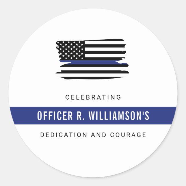 Personalized Police Retirement Celebration Classic Round Sticker (Front)