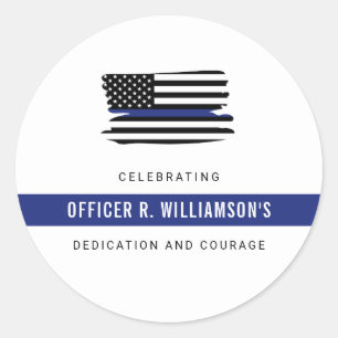 Personalized Police Retirement Celebration Classic Round Sticker