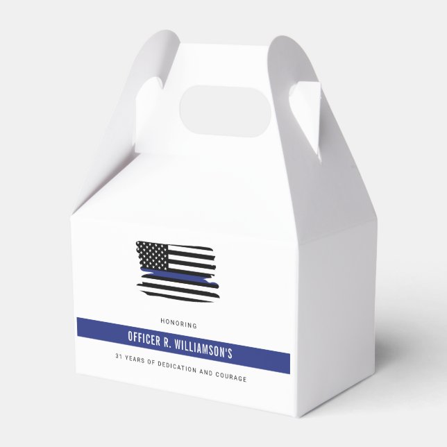 Personalized Police Retirement Celebration Favor Boxes (Front Side)