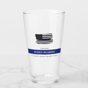 Personalized Police Retirement Celebration Glass