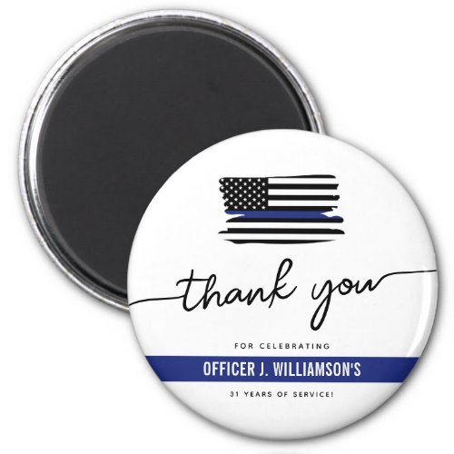 Personalized Police Retirement Celebration Magnet