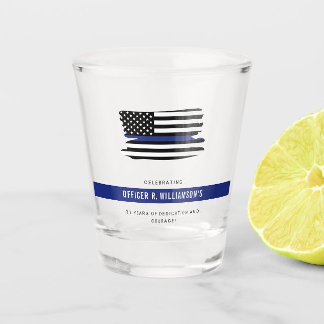 Personalized Police Retirement Celebration Shot Glass (Front)