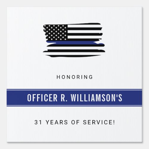 Personalized Police Retirement Celebration Sign