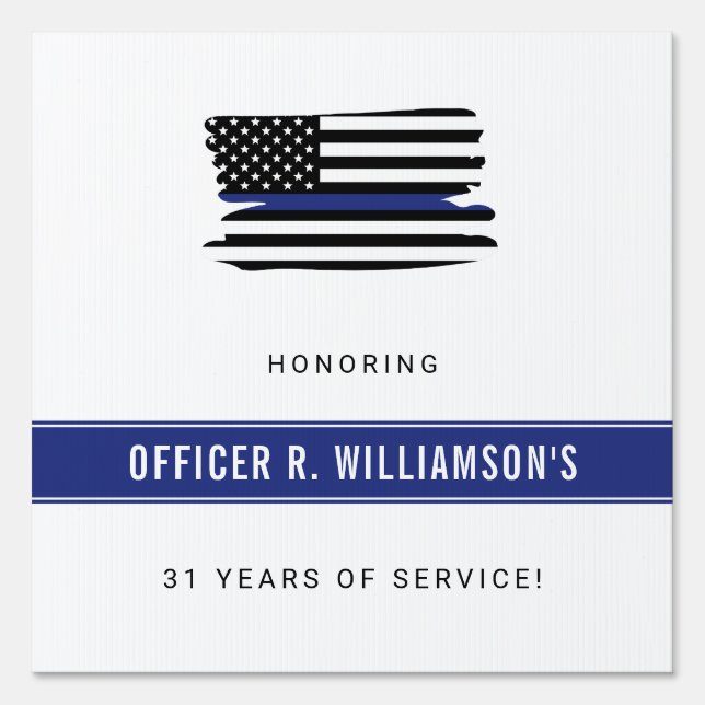 Personalized Police Retirement Celebration Sign (Front)