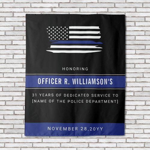 Personalized Police Retirement Celebration Tapestry