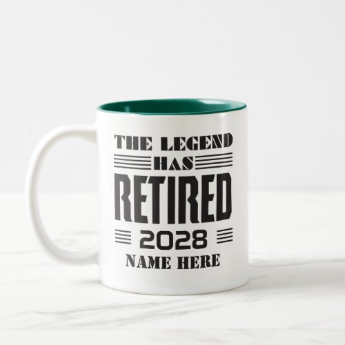 Personalized Police Retirement Legend Has Retired Two_Tone Coffee Mug