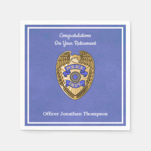 Personalized Police Retirement Party Napkins