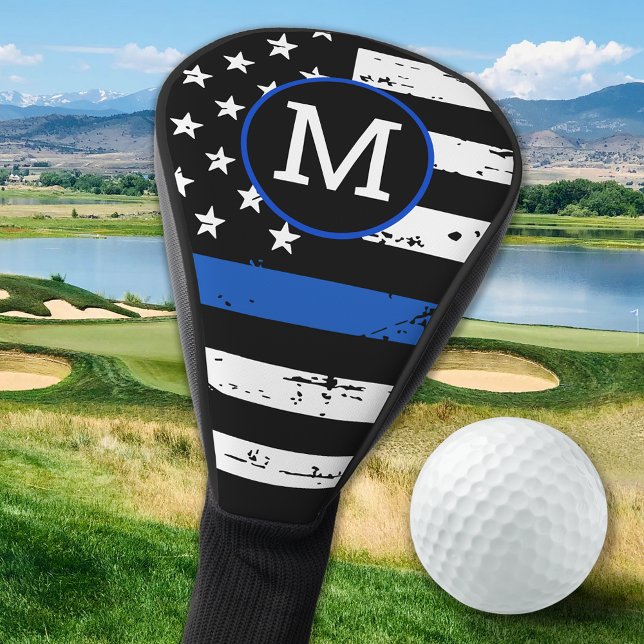 Personalized Police Thin Blue Line Golf Head Cover (Creator Uploaded)