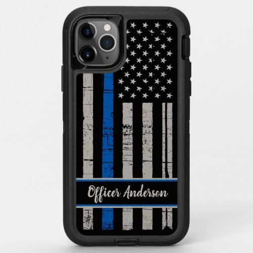 Iphone 11 pro max case thin blue line Clearance