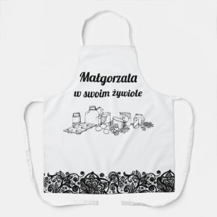 Personalized Polish apron with lace print