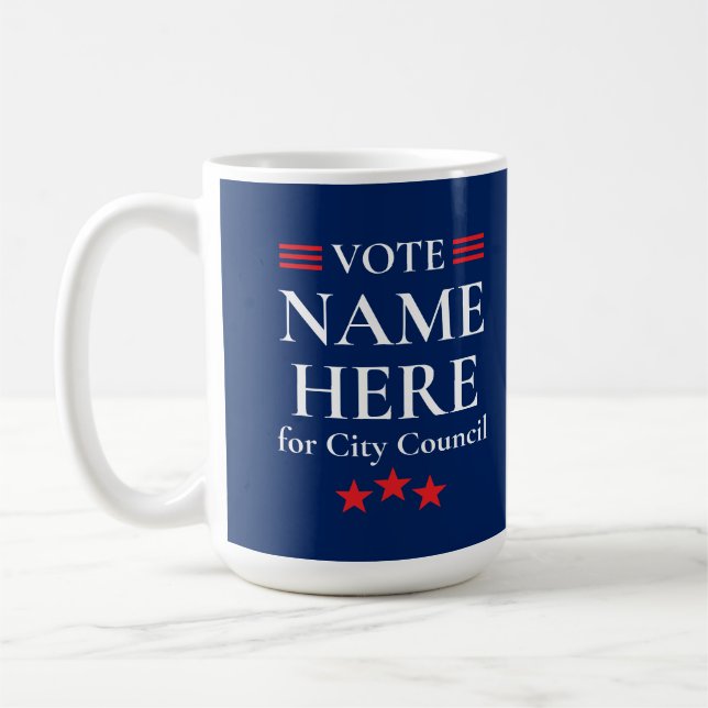 Personalized Political Election Campaign Candidate Coffee Mug (Left)