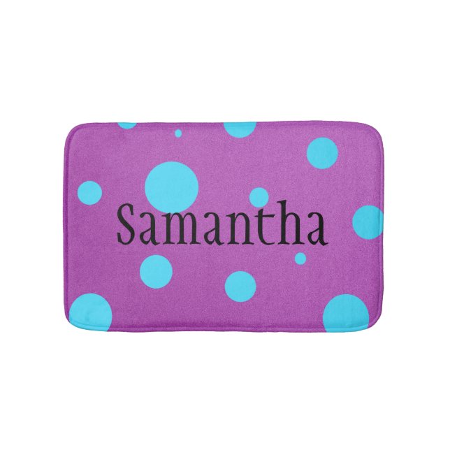 Personalized Polka Dot Bath Mat for Teens (Front)