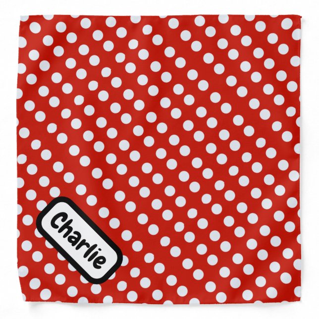 Personalized Polka Dot Dog Bandana  (Front)