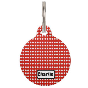 Personalized Polka Dot Dog Bandana Pet ID Tag