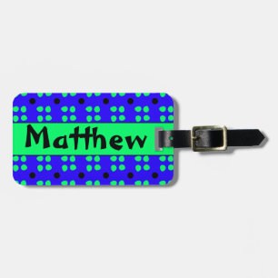 Personalized Polka Dot Pattern Luggage Tag