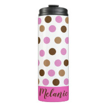 Personalized Polka Dot Thermal Tumbler