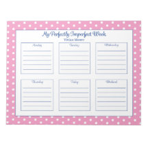 Personalized Polka Dot Weekly Planner Notepad