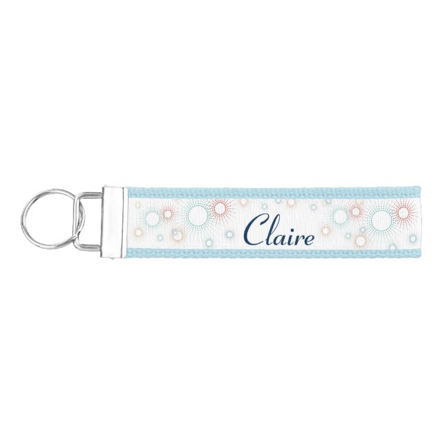 Personalized Polka Dot Wrist Keychain (Keys on Left)
