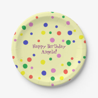 Personalized Polka Dots Birthday Plates