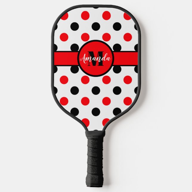 Personalized Polka Dots Let's Get Pickled Pickleba Pickleball Paddle (Back)
