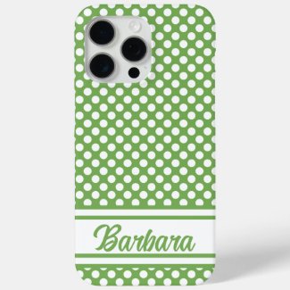 Personalized Polka Dots On Green  Case-Mate iPhone