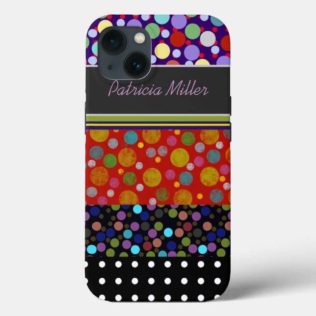personalized polka dots patterns Case-Mate iPhone case (Back)