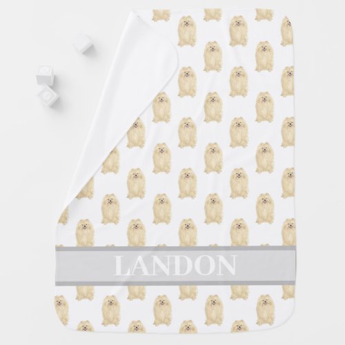 Personalized Pomeranian Baby Blanket