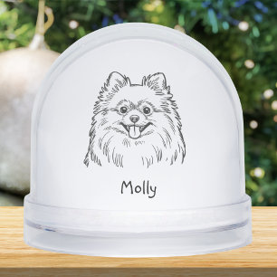 Personalized Pomeranian Dog Christmas Snow Globe