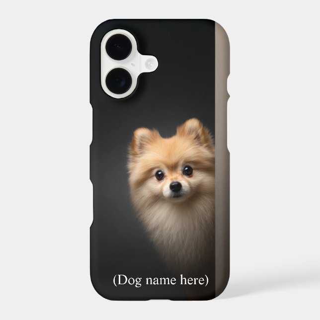 Personalized Pomeranian Portrait iPhone Case (Back)
