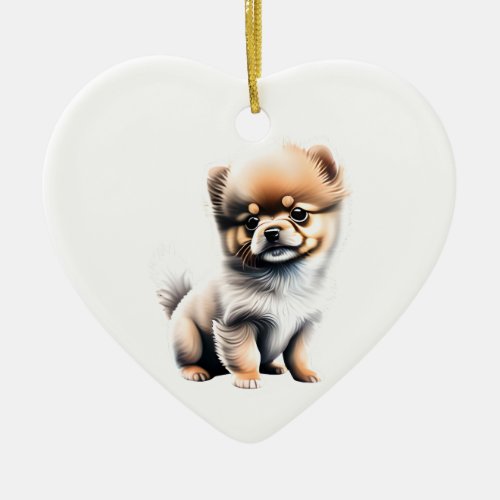 Personalized Pomeranian Puppy Ceramic Ornament