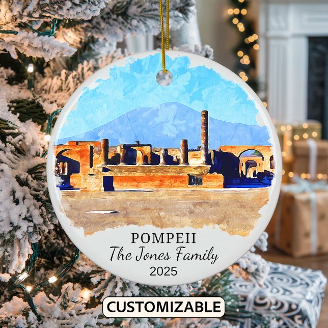 Personalized Pompeii Ornament, Italy Ceramic Ornament (Creator Uploaded)