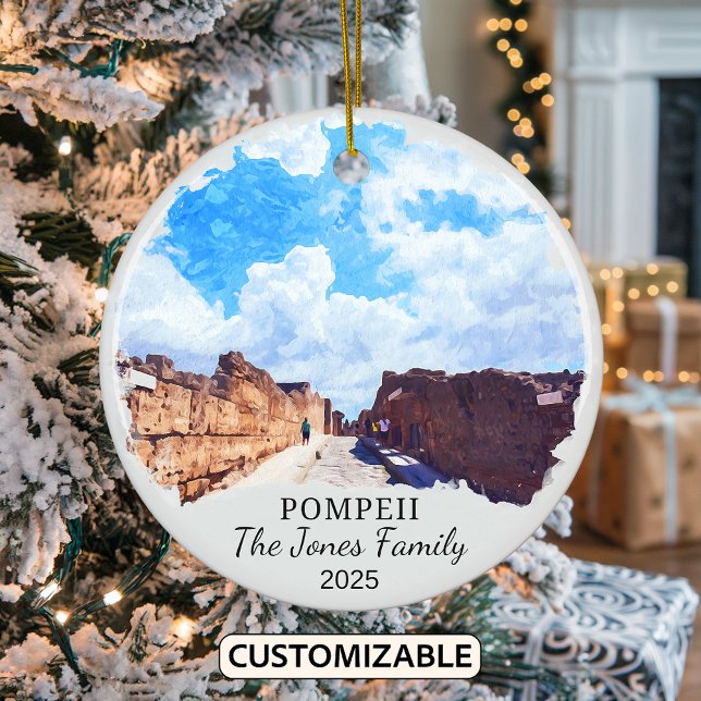 Personalized Pompeii Ornament, Italy Gift Ceramic Ornament (Creator Uploaded)