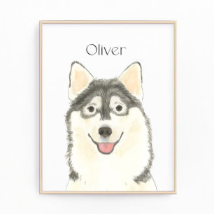 Personalized Pomsky Art Photo Print