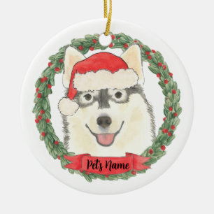 Personalized Pomsky Ceramic Ornament