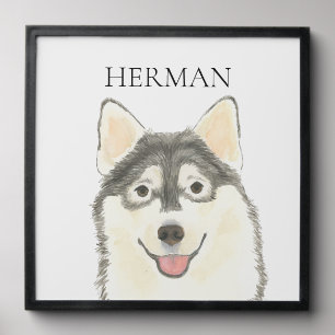 Personalized Pomsky Pet Portrait Peel And Stick Photo Tile