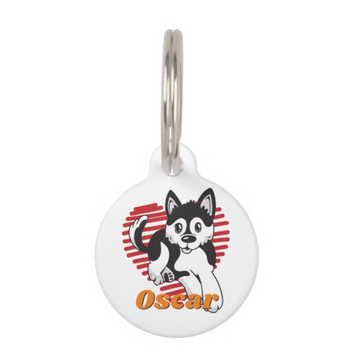 Personalized Pomsky Puppy Dog Lover Custom Name Pet ID Tag