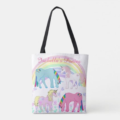 Personalized Ponies &amp; Unicorns Tote Bag