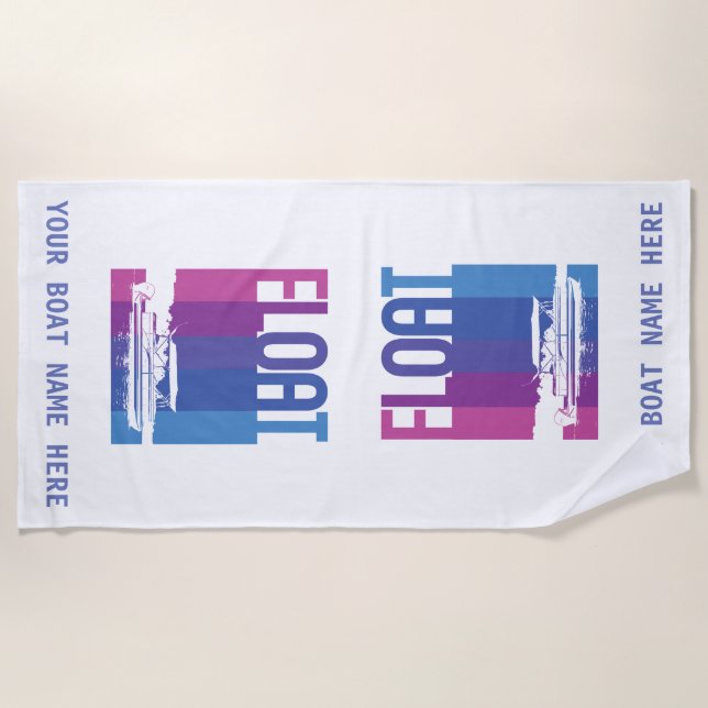 Personalized Pontoon Boat Beach Towel (Front)