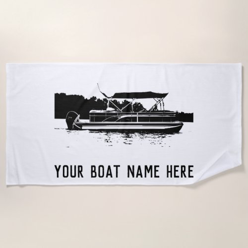 Personalized Pontoon Boat Beach Towel