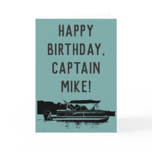 Personalized Pontoon Boat Owners Birthday Card
