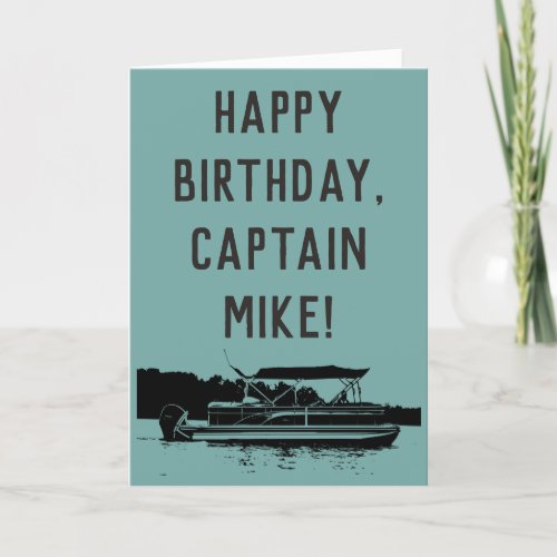 Personalized Pontoon Boat Owners Birthday Card